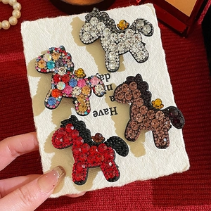 Sparkling crystal horse hair clips in red, multi, silver, and champagne colors
