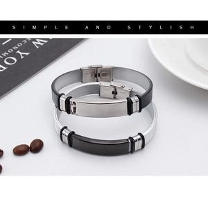 Adjustable stainless steel mesh watch band bracelet in silver and matte black for men
