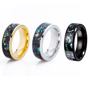 8mm Galaxy Series Galaxy Opal Rings in Gold, Silver, and Black Titanium Steel