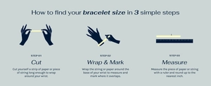 Tutoriel en trois étapes pour mesurer la taille du bracelet avec ruban et silhouette