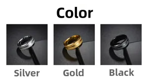 Confronto dettagliato di anelli opachi da 8mm in finiture argento, oro e nero