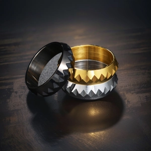 Anello Ingranaggio Cyberpunk in Acciaio Inossidabile Punk Geometrico Fascia per Uomo Donna Stile Industriale Gioielli Regalo