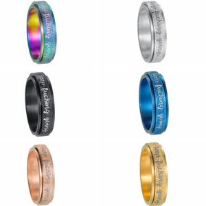 6 Stück motivierende Spinner-Ringe in verschiedenen Farben mit Sandstrahl-Effekt