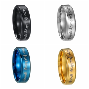 Sleek stainless steel spinning ring for stress relief in black, silver, blue, and gold