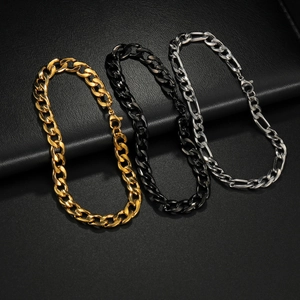 Hip Hop Panzerkette Edelstahl Armband Für Damen Herren Trendige Kordelkette Gold Silber Schwarz Schmuck Geschenk