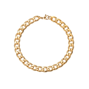 Poliertes goldenes Edelstahl-Panzerarmband mit sicherem Karabinerverschluss für Herren