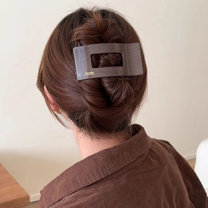 French Style Marble Texture Hair Claw Clip Elegant PC Material Square Oval Barrette For Women Vintage Hair Accessories
