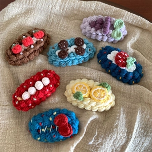 Barrettes À Cheveux Au Crochet Faites À La Main En Laine Tricotée Forme Fruit Fleur BB Clips Automne Hiver Accessoires Cheveux Pour Femmes Filles