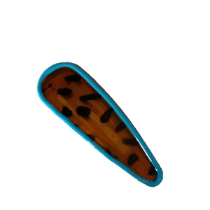 Blue and amber tortoiseshell wave cloud hair clip with minimalist Korean style design