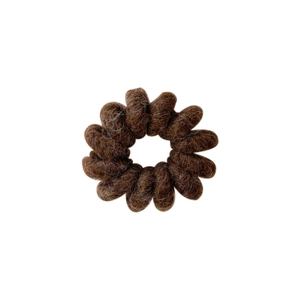 Élastique à cheveux cordon de téléphone en peluche marron doux pour queue de cheval durable