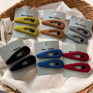 Lot de 6 paires de barrettes BB goutte d'eau en velours aux textures chaudes