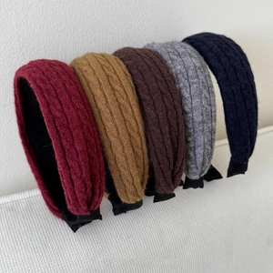 Serre-têtes larges tricotés en cinq couleurs avec motif torsadé pour femmes