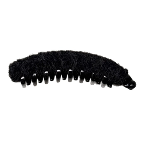Elegante fermaglio per capelli a banana in peluche nero per code di cavallo