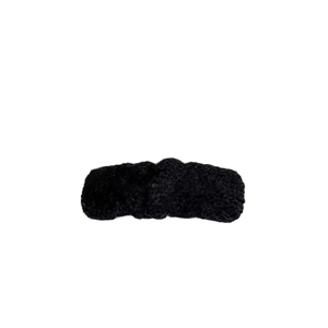 Barrette à cheveux noire en peluche douce en forme de vague pour femmes en hiver