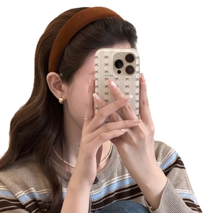 Chic brown velvet padded headband for women with high top design for autumn winter style