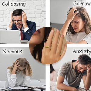 Anello rotante anti-stress dorato con motivo a rombi geometrici per alleviare l'ansia
