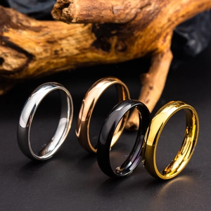 Bague Anneau Minimaliste en Acier au Titane Pour Hommes Femmes Anneau en Acier Inoxydable Poli Design Épuré Bijoux Accessoire