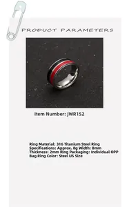 Especificaciones técnicas para anillo giratorio de acero inoxidable 316L de 8 mm de ancho