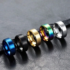 Modern Minimalist Titanium Steel Ring For Men Matte Brushed Finish Beveled Edge Comfort Fit 8mm 6mm Wide Wedding Band Jewelry