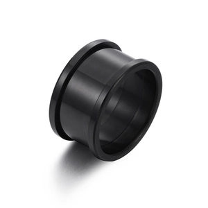 DIY black matte finish ring blank accessory for handmade jewelry crafting on white background