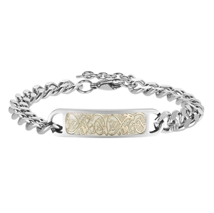 Luminous dragon pattern dragon bracelet with silver Cuban link chain in stainless steel