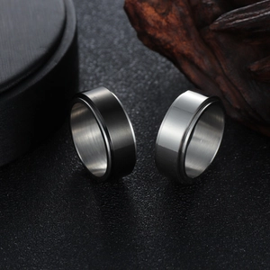 Rotatable Spinner Ring For Men Women Stainless Steel Minimalist Stress Relief Ring Cool Hip Hop Industrial Band Ring Jewelry