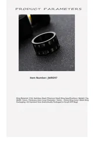 Spécifications de taille détaillées pour la bague rotative de 12 mm en acier noir 316L