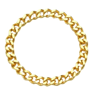 Bague chaîne à maillons cubains dorée en acier inoxydable poli pour femme style épuré