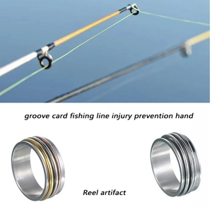 Three-color concave spinner ring for fishing line protection and finger safety gear