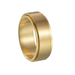 8mm gold brushed matte titanium steel stress relief ring for men and women