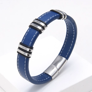 Pulsera de Cuero Trenzado de Moda Con Cierre Magnético de Acero Inoxidable para Hombres Mujeres Accesorio de Joyería Casual