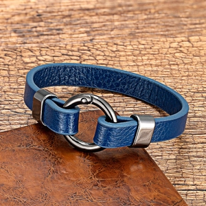 Vintage Leather Bracelet For Men Women Alloy Round Buckle Woven Pattern Fashion Couple Jewelry Wristband Gift