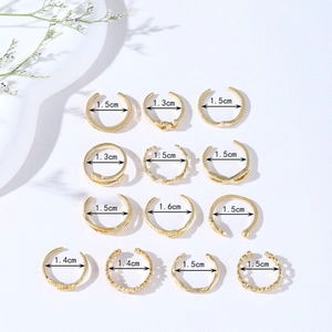 13-piece vintage gold adjustable toe rings set featuring heart star and leaf designs