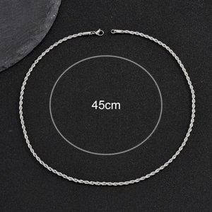 Collier Chaîne en Corde en Acier Inoxydable pour Hommes Femmes Hip Hop Design Torsadé Minimaliste Électroplaqué Bijoux