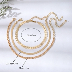 Ensemble de chevillières dorées en acier inoxydable avec chaînes serpent pour femmes
