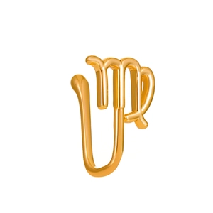 Polished gold Virgo zodiac sign non-piercing U-shaped nose clip jewelry for women