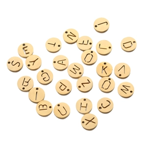 Ensemble de colliers pendentifs alphabet A-Z en acier inoxydable doré évidé