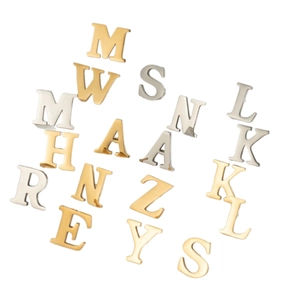 Minimalist gold and silver polished stainless steel initial letter pendants for jewelry DIY