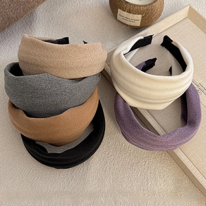 Wide knit velvet headbands in assorted colors for women with non-slip lining