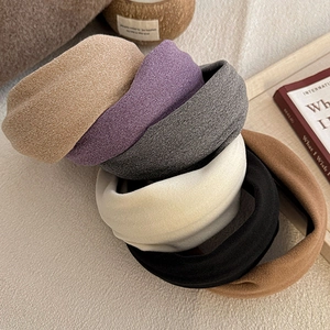 Vintage thick velvet headband set for women in six soft colors for winter styling