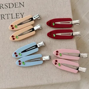 Fermagli per Capelli in Acetato con Ciliegia Dolce in Stile Coreano Strass Clip a Becco d'Anatra Senza Tracce Accessori per Capelli Donna