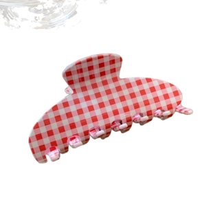 Sparkling star rhinestone blue polka dot hair claw clip with semi-circle design for women