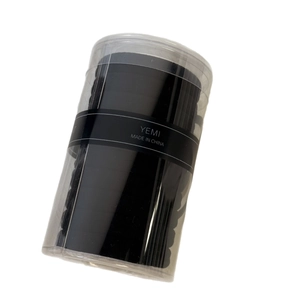 Durable high-elastic black braided hair ties set in transparent cylindrical container