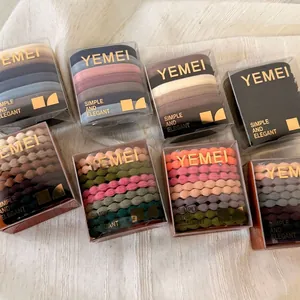 High Elasticity Hair Ties Scrunchies For Women Girls Soft Fabric Wave Texture Seamless Elegant Hair Accessories Morandi Colors Boxed