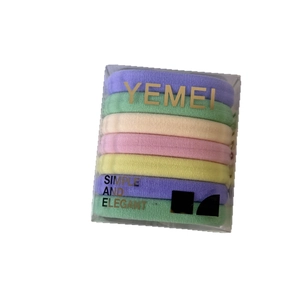 Macaron-colored high-elastic hair ties set with seven soft bands in a clear box