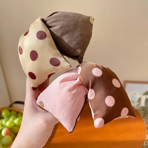 Lot de pinces à cheveux en coton à pois avec boucles métalliques dorées pour femme