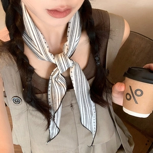 Retro Striped Fabric Triangle Scarf Necklace Polka Dot Neckband Handmade Bohemian Style Accessories Women