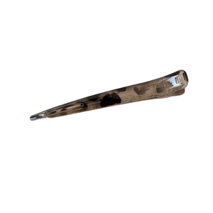 Elegant grey leopard print duckbill hair clip for women with a resin finish