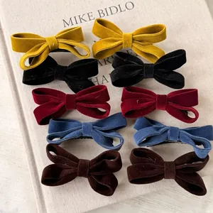 Retro Sweet Velvet Bow Hair Clips For Women Elegant Layered Butterfly Hairpins Versatile Bangs Clip Fashion Hair Accessories