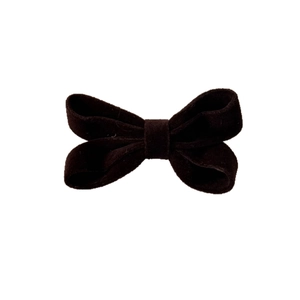 Elegant vintage dark velvet bow hair clip with a classic triple-layer aesthetic style